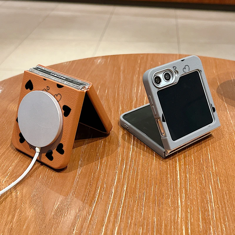 Мягкий силиконовый чехол с текстурой кожи для Magsafe Samsung Galaxy Z Flip6 Flip5 Flip4 Flip3 5G