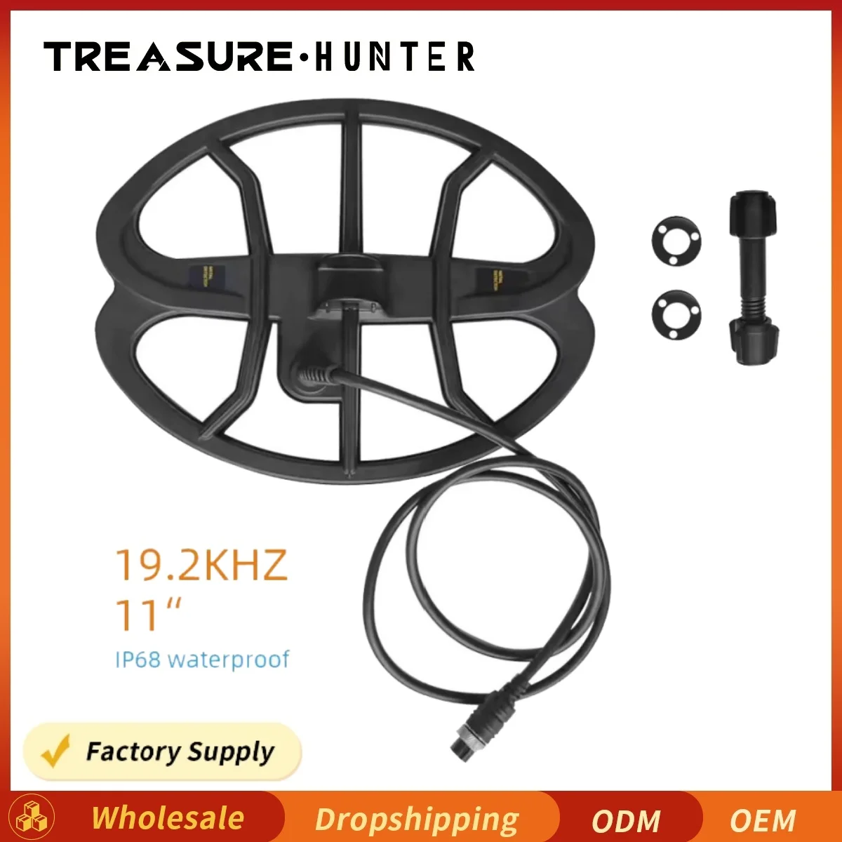 Аксессуары для металлоискателя 19 2 кГц 11-дюймовая поисковая катушка с винтом