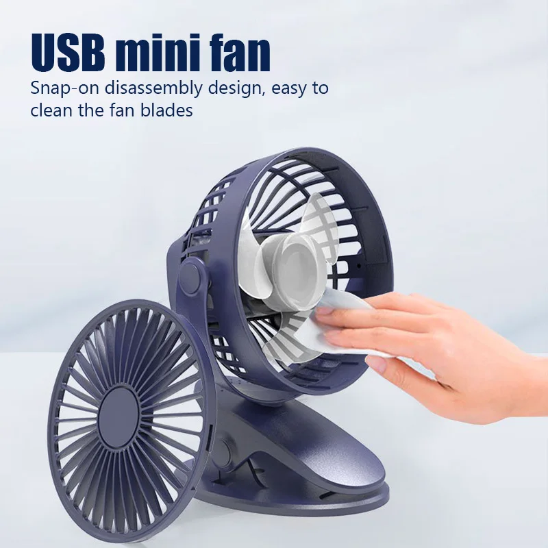 Портативный Настольный USB-вентилятор с клипсой перезаряжаемый настольный