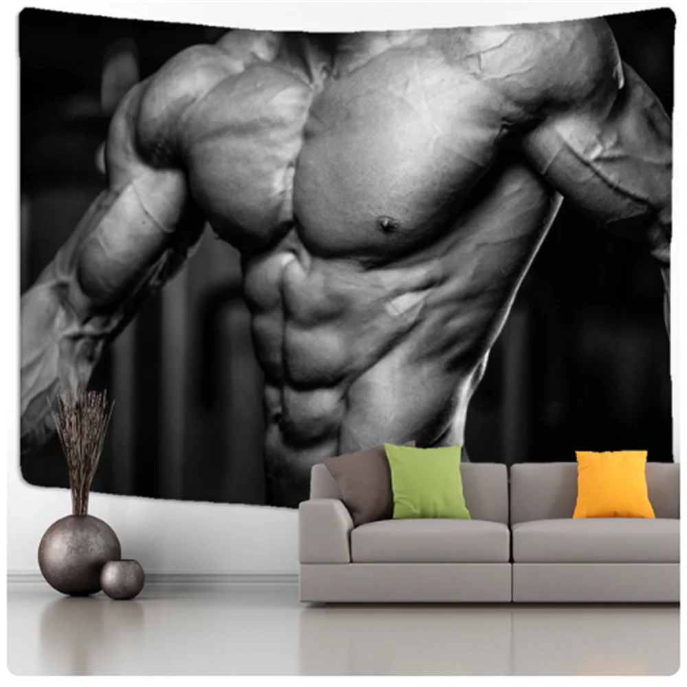 

Muscle Fitness Home Decoration Tapestry Room Decoration Wave 3D Printed Pattern Bedroom Blanket Aesthetic Room Decor