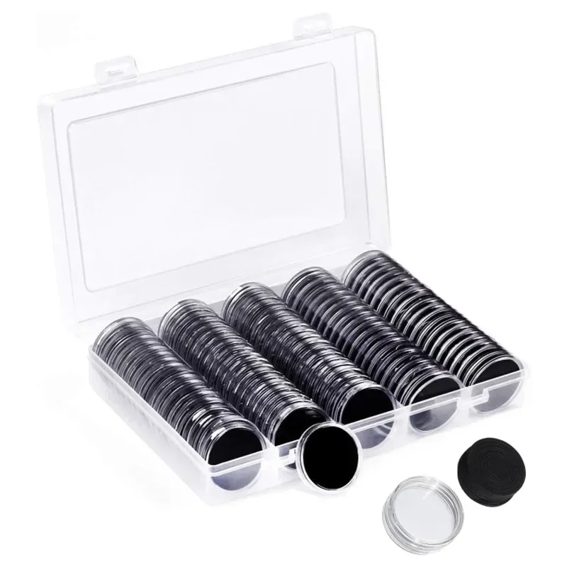 

Капсулы для монет 100 шт., 5 размеров, пластик