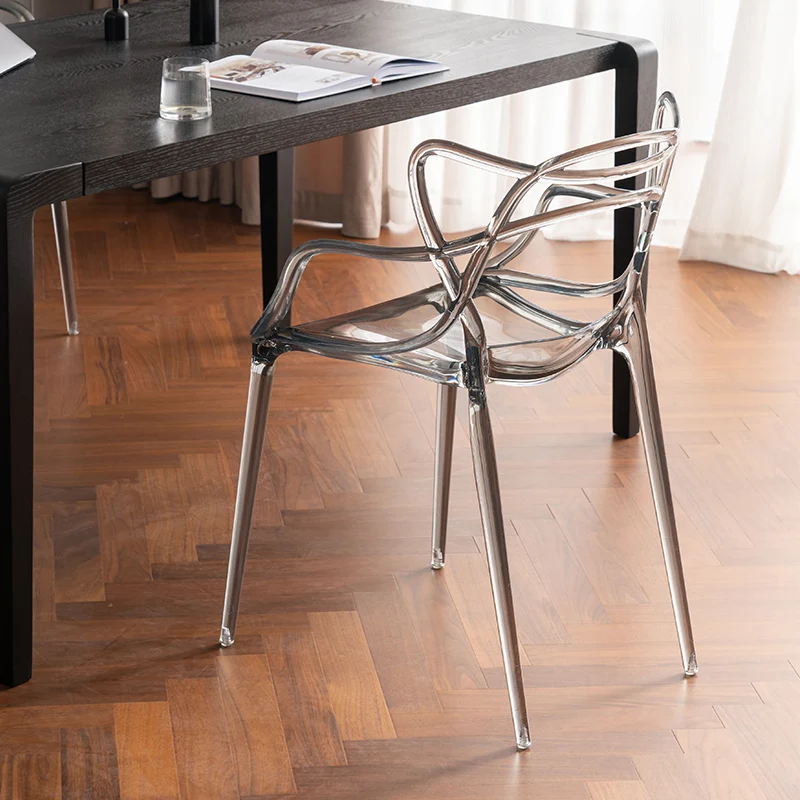 Стул прозрачный высокий для гостиной дизайнерские скандинавские обеденные