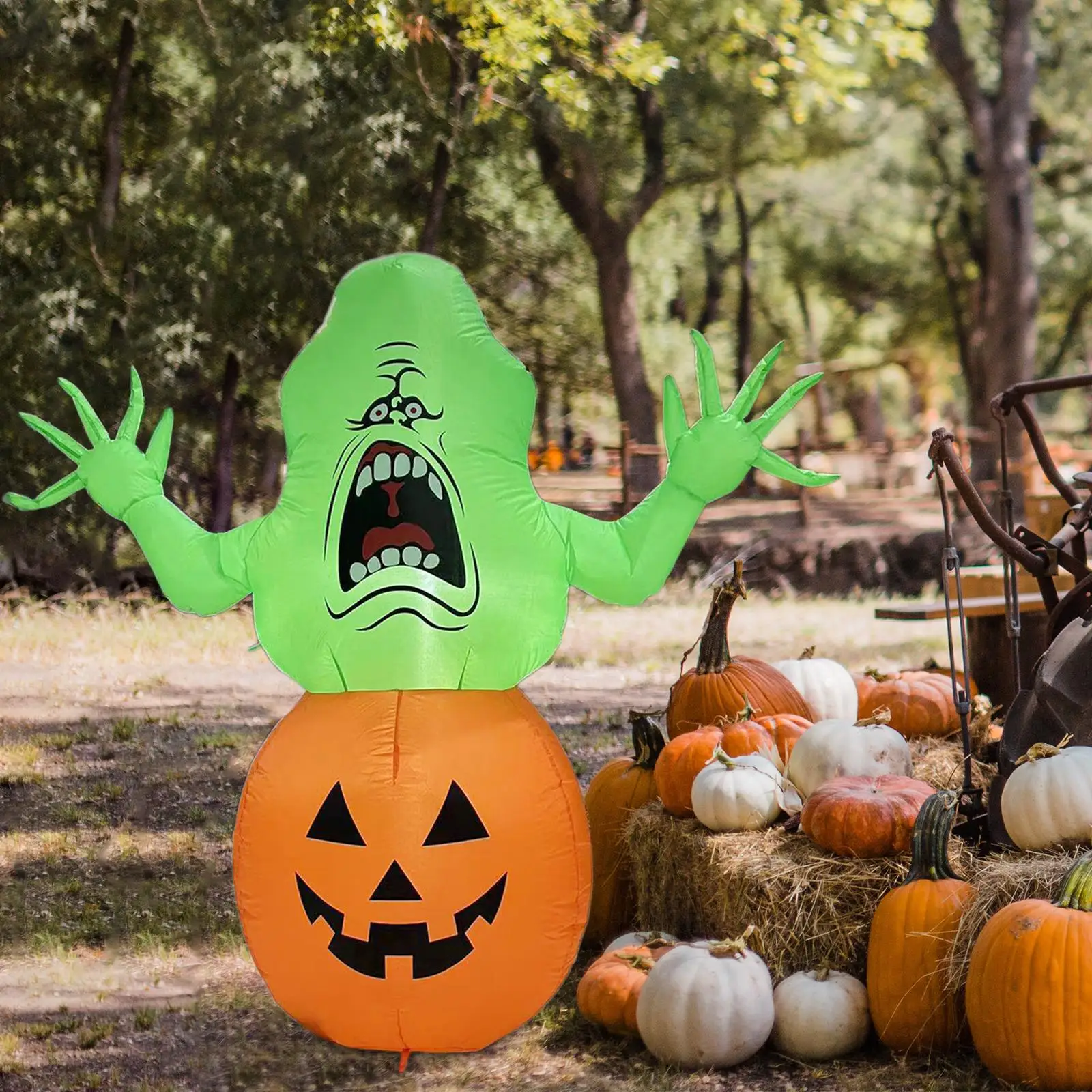 

Yard Decorations Prop Ornament Inflatable Halloween Pumpkin Evil LED Lights up for Garden Holiday Kids Women Men Courtyard Lawn