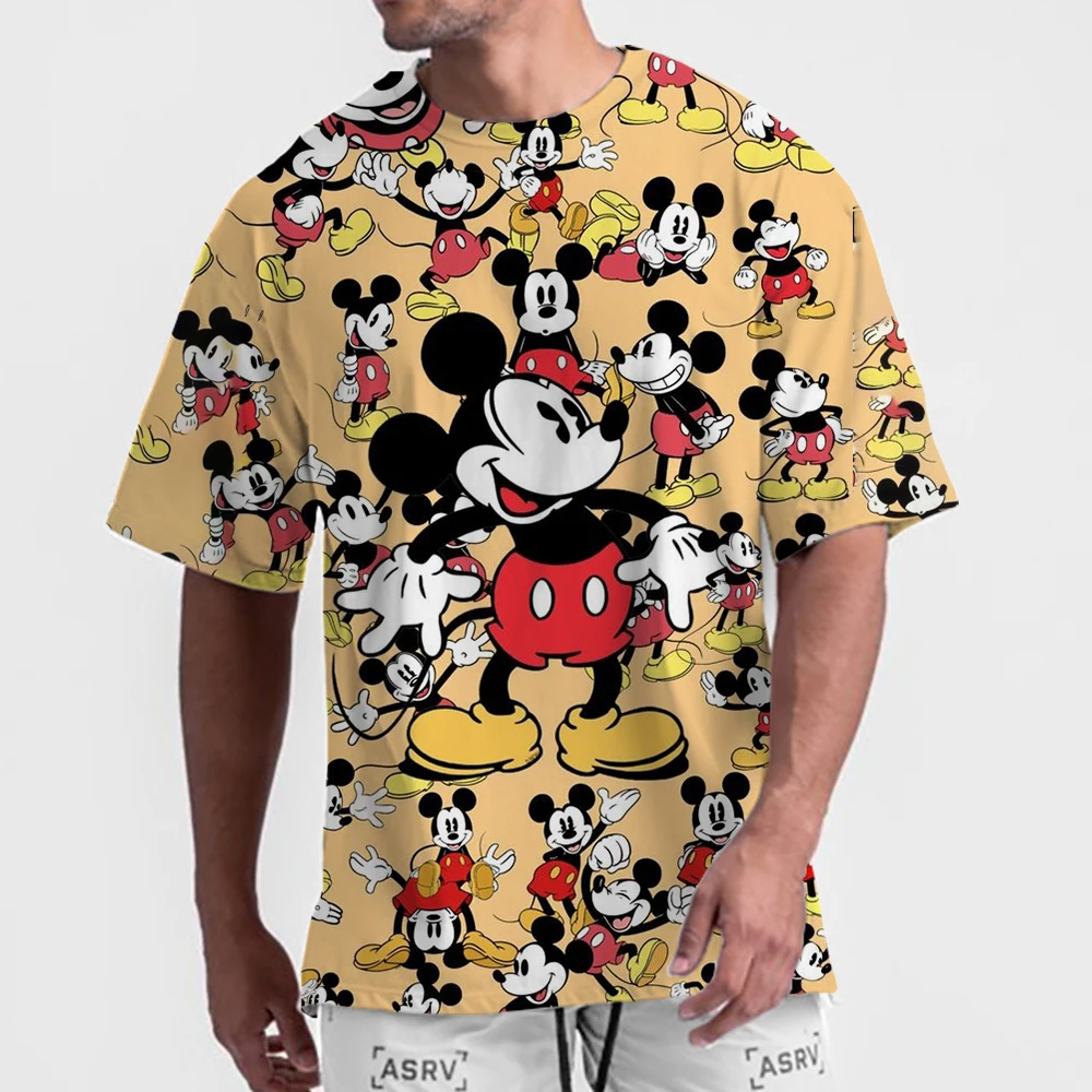 Детская синяя футболка для мужчин женская с рисунком Микки Мауса Диснея топы в