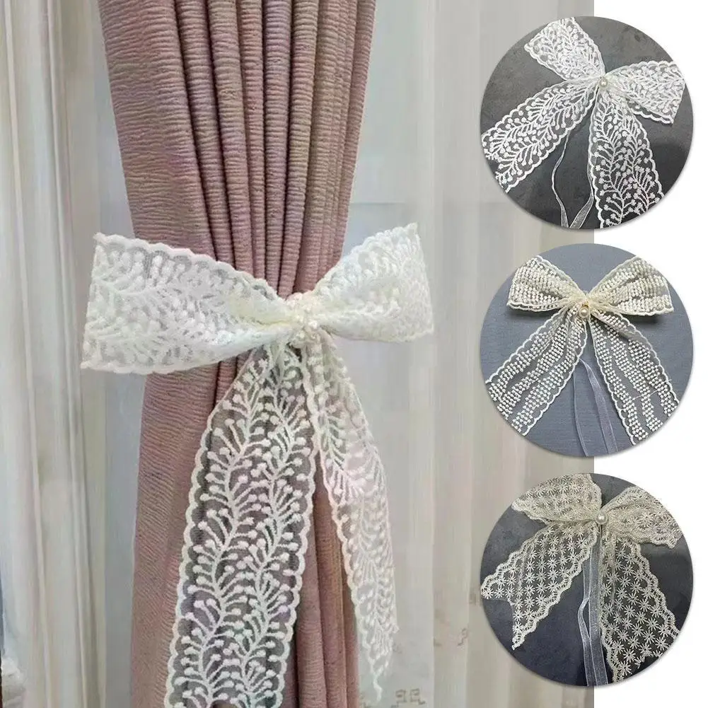 

1PC Curtain Bow Buckle Clip Chiffon Tape Hanging Curtain Accessories Tape Holder Lace Curtain Home Decor White Clip Binding F6R3