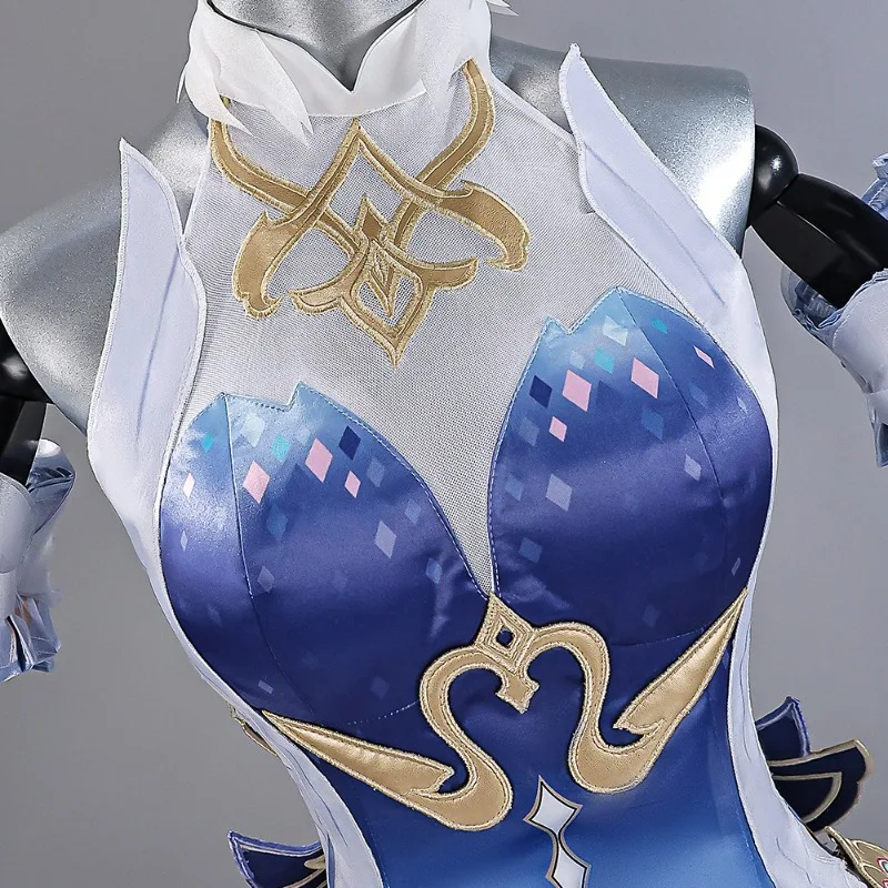 Фото Костюм Одетт из игры Genshin Impact, синее платье для косплея в стиле Лолита, балетное платье с париком, комплект для женщин, наряд для ролевых игр, тематическая вечеринка №4