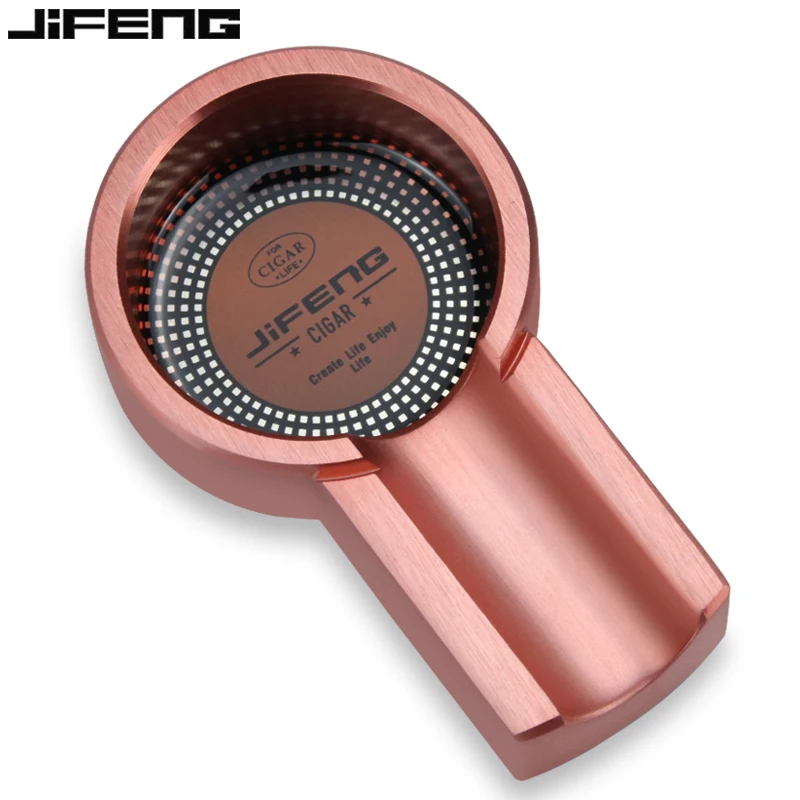 

JIFENGMini Cigar Ashtray Indoor Single Pipe Slot Ashtray For Tobacco Smoking Travel Outdoor Metal Gift Box Packaging