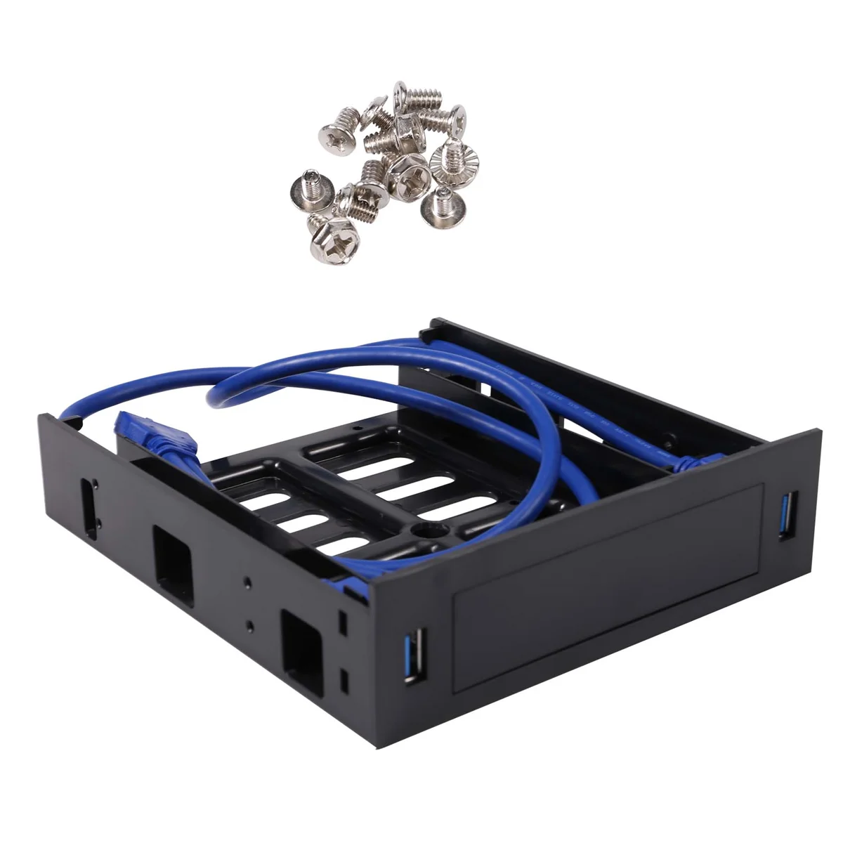 2 X USB 3.0 Front Panel with 3.5Inch Device/HDD or 2.5Inch SSD/HDD to 5.25 Floppy Optical Drive Bay Tray Bracket