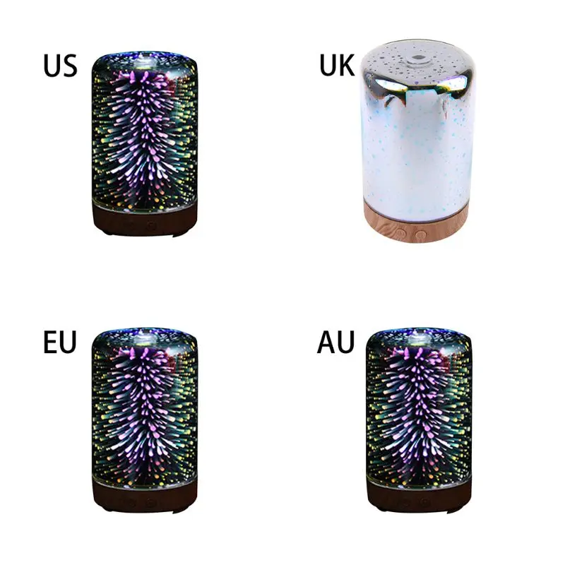 

3D Firework Night Light Ultrasonic Essential Oil Diffuser AU US UK EU Aroma Aromatherapy Fine Fog Humidifier Household Room Car