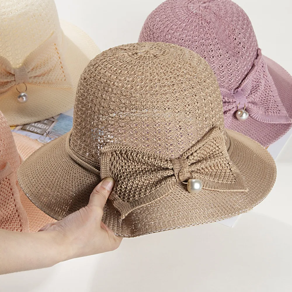 

Big Brim Big Brim Knit Sun Hats Breathable Straw Hats Foldable Sunscreen Cap for Women Summer Outdoor Travel