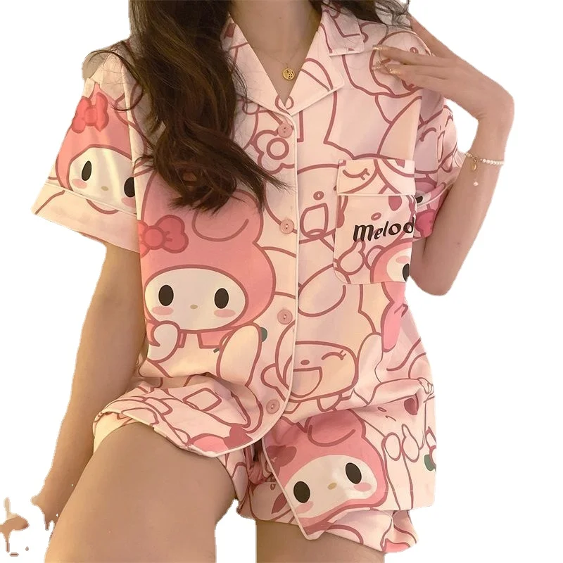 

Sanrio Kawaii Melody HelloKitty cartoon anime cute pochacco Kuromi pajamas female large size student home service holiday gift