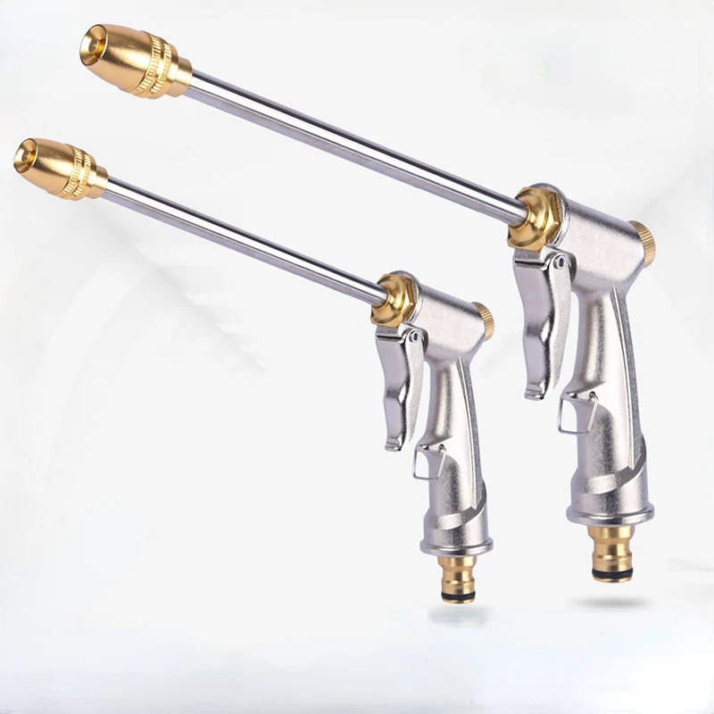 

Electroplated High-pressure Car Wash Water Gun - Household Garden Watering Tool Alloy Electroplating Water Gun