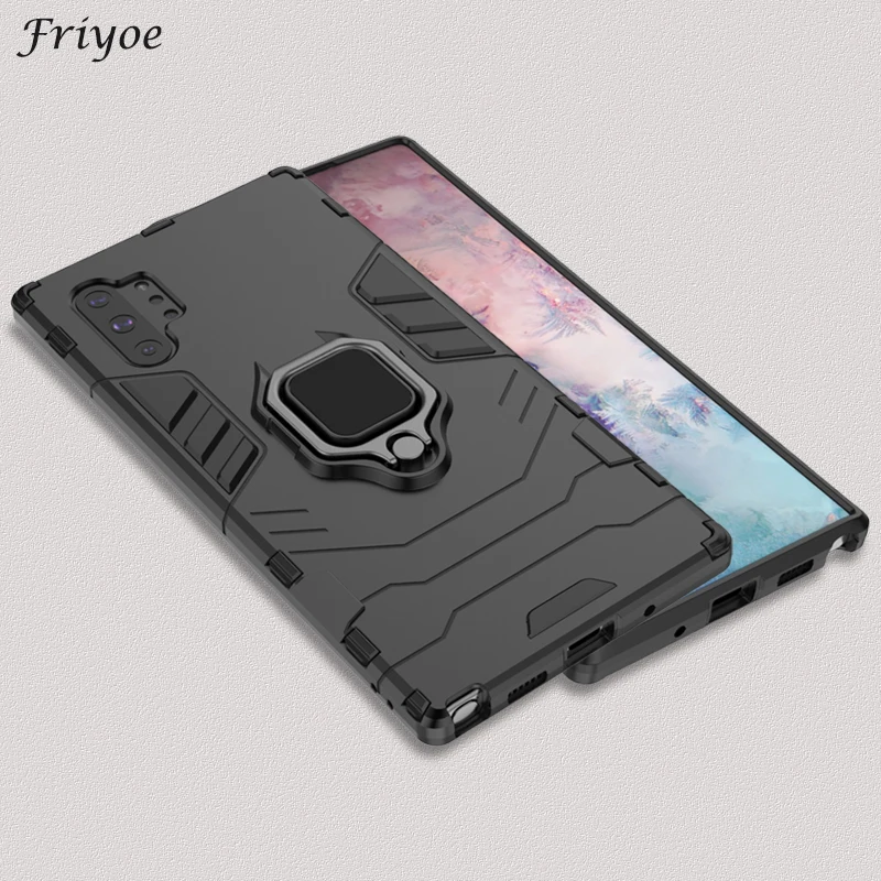 

Friyoe Rugged Phone Case For Samsung Galaxy Note10 Note 10 Plus 5G Ring Kickstand Magnetic Holder Shockproof Back Cover Coque