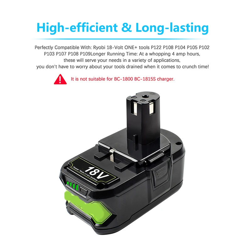 6 0 Ач 18 в сменная батарея для Ryobi В литиевая P108 P102 P103 P104 P105 P109 + беспроводной