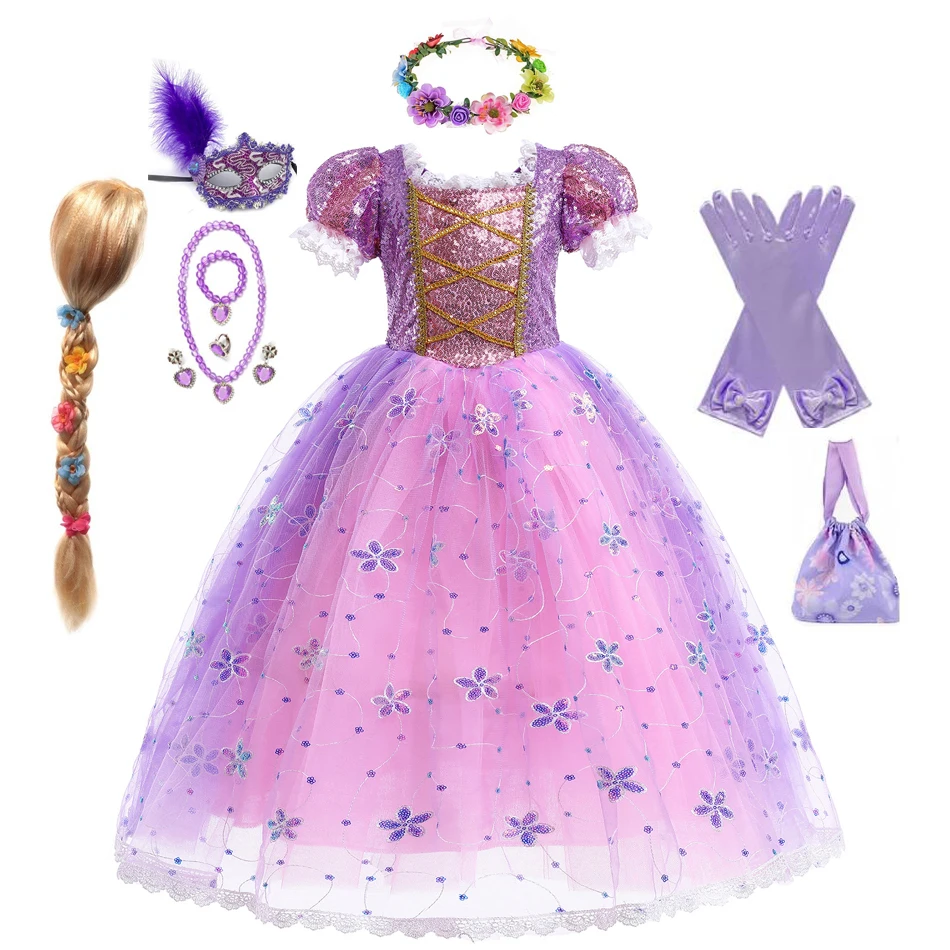 

Женское платье принцессы, спутанный костюм принцессы для девочек, платье на Хэллоуин, Детский костюм на день рождения