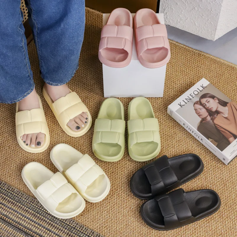 

2022 Slip-On Slippers For Women Spring And Summer New Ins Style Net Red Candy Color Slippers Round Toe Slippers