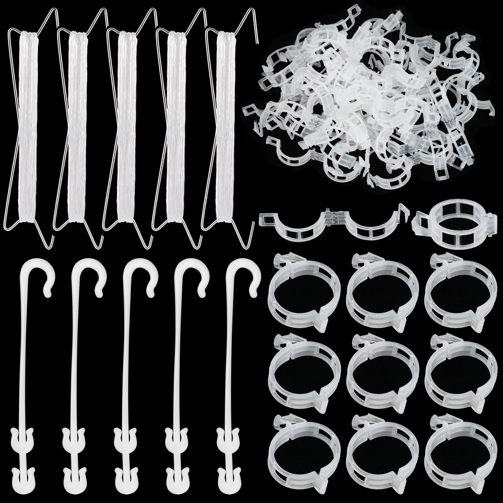 

170 Pack High Quality Plastic Plant Support Garden Plant Climbing Fixture Clips Set New