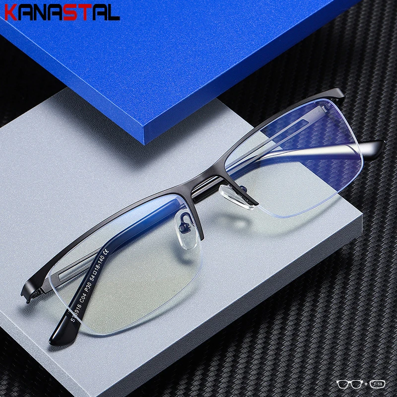 Мужские металлические очки для чтения по рецепту CR39 оптические линзы