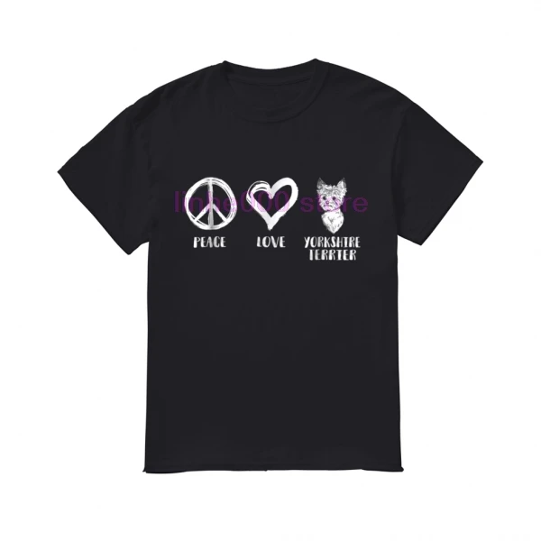 

Брендовая мужская рубашка GILDAN, рубашка с надписью «Peace Love», «Йоркширский терьер», «любит собак»