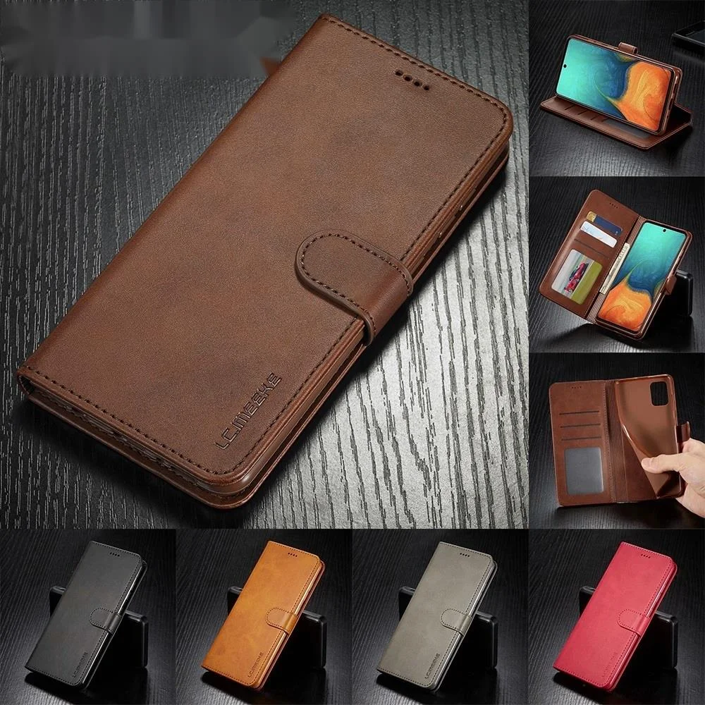

Leather Wallet Case for S21 Samsung Galaxy Note20 Ultra S20 FE S10 Plus A72 A52 A71 A51 5G A42 A32 A21s A22 Flip Cover A12 A02S