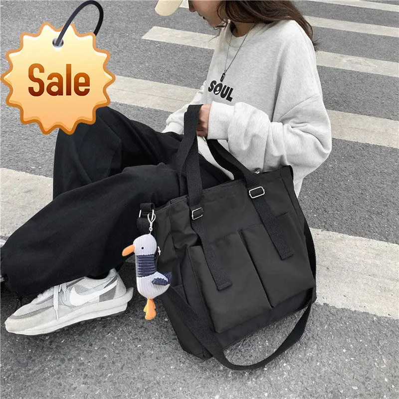 

Men And Women Large Capacity Canvas Bag Female Messenger Student One Shoulder Bag School Bag Laptop Bag Ipad Bag