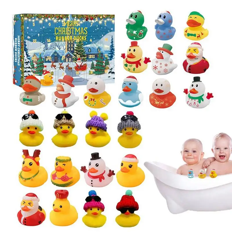 

Cute Cartoon Animal 4 Days Christmas Countdown Gift Box Halloween Duck Themed Bathtub Toys Party Favor Gifts With Sound For Kids