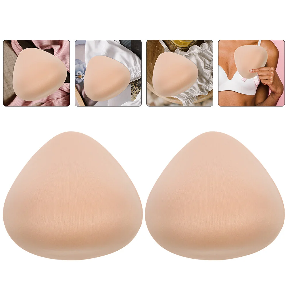 

2 Pcs Triangular Sponge Prosthetic Breast Padding Enhancers Inserts Breathable Pads Replacement Miss Mastectomy Women