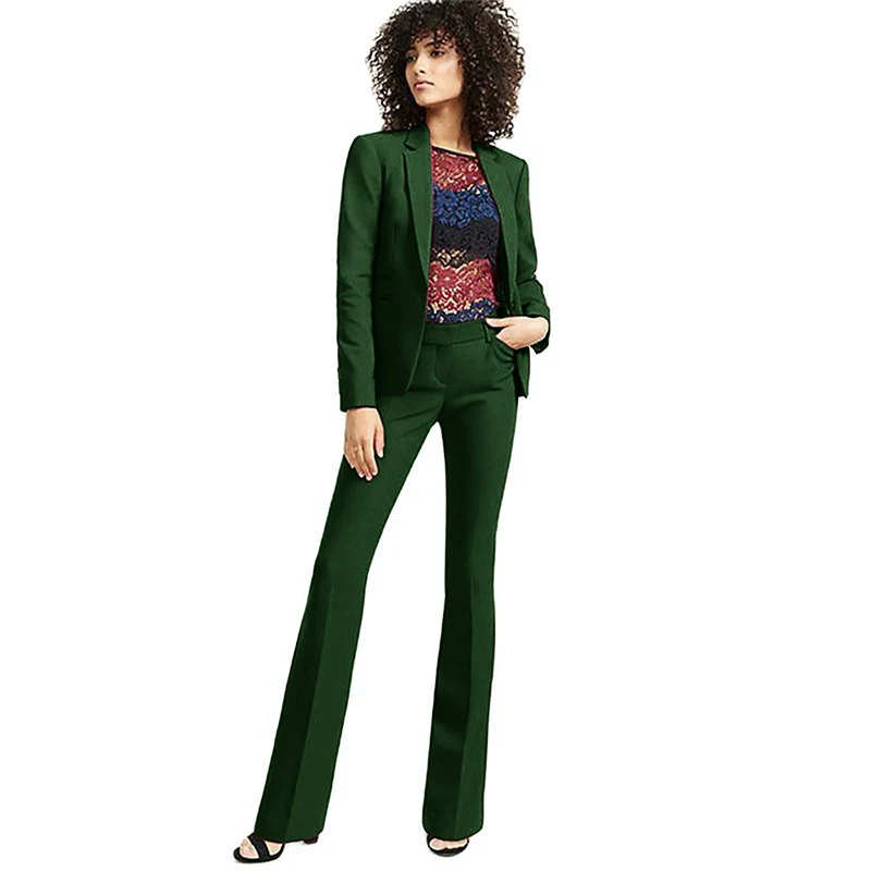 Women's Pant Set 2 Piece Professional Business Work Wear Wedding Mom Tuxedo Slim Fit Blazer + Trousers костюм женский images - 6