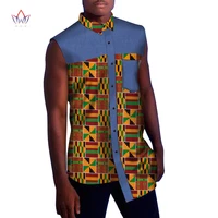 summer men african clothing fashion sleeveless shirts african clothes for men african ankara print t shirt for men wyn846