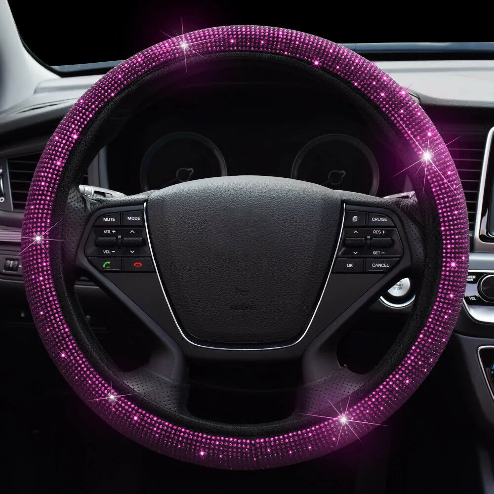 

Universal Steering Wheel Cover Women Decorative Diamond /37-38cm 15\\'\\'