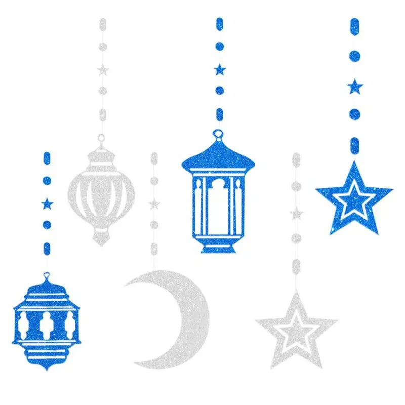 

Украшение в виде звезды и Луны 2023 дюйма, искусственная подвеска, 6 шт., тянущийся флаг, подвесная открытка, товары для вечерние, для фестиваля ...