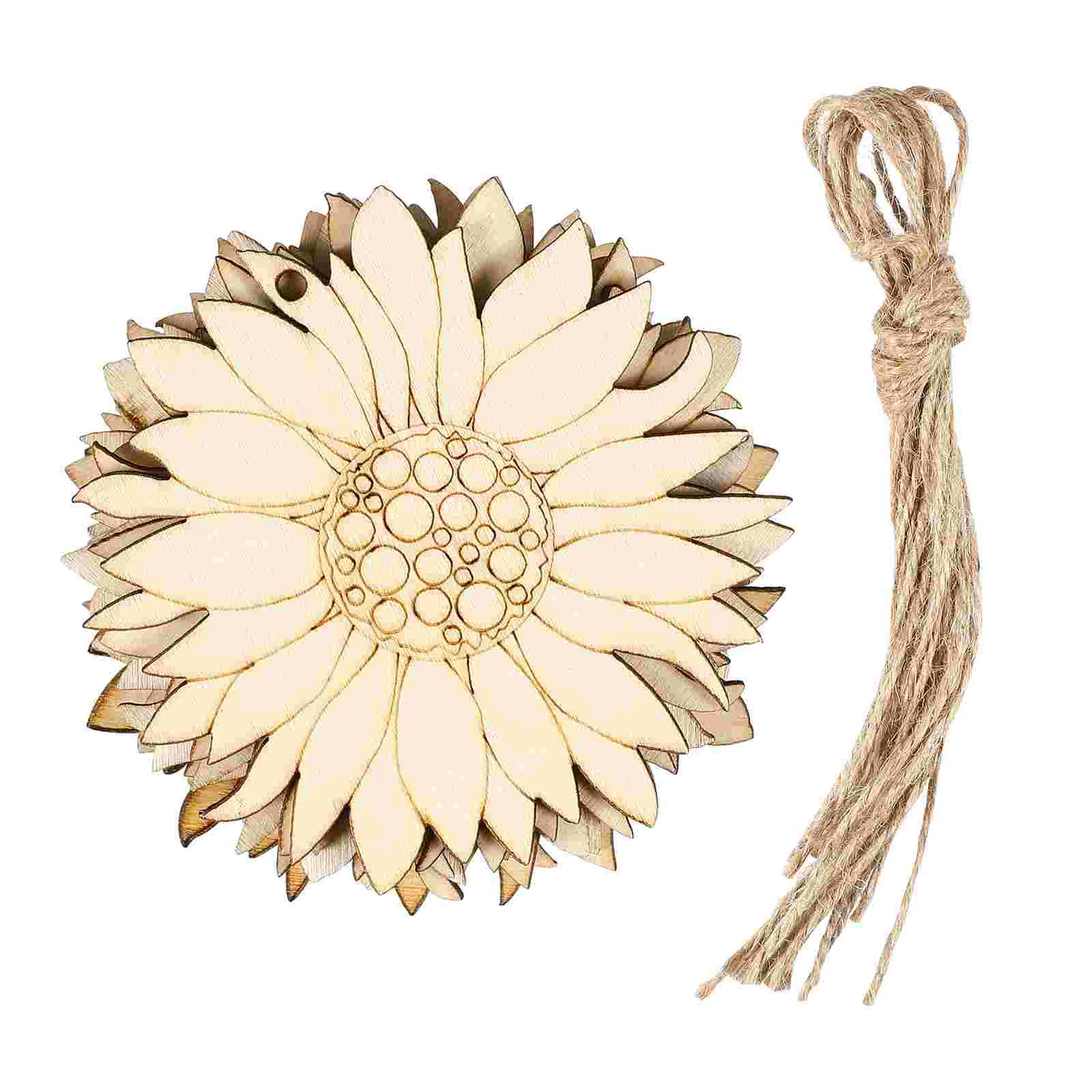 

Unfinished Sunflower Wood Slice Wooden Decoration Household Items DIY Chip Spring Home Sign