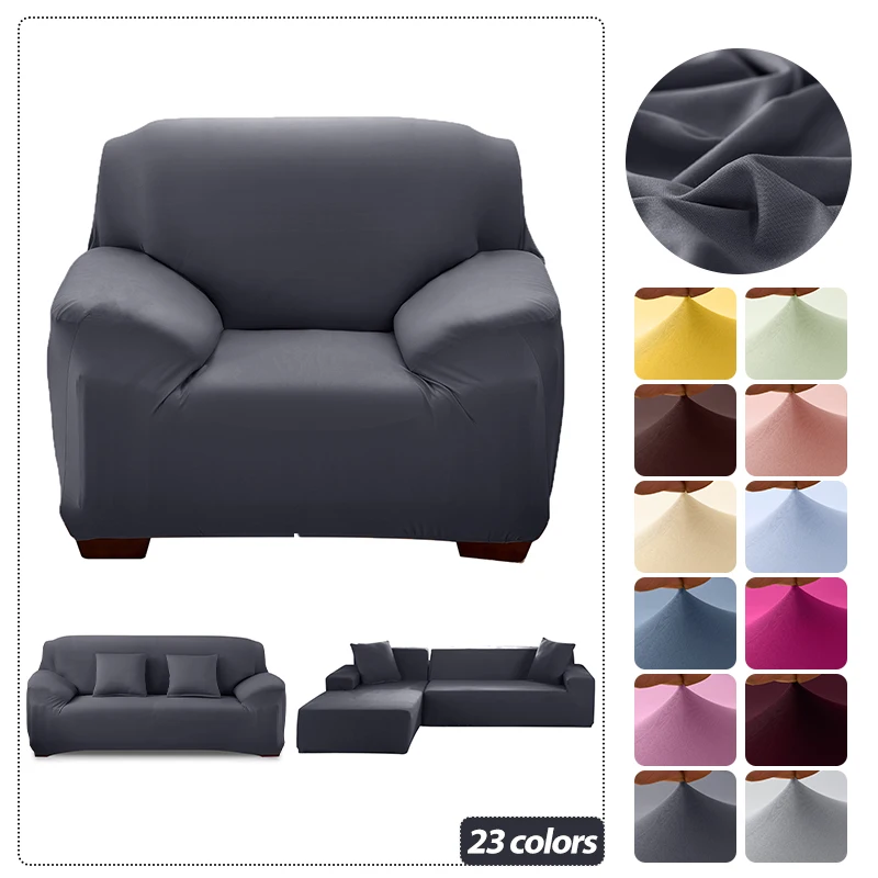 

Однотонные Чехлы для дивана в гостиную, эластичный чехол для дивана, чехол для угловой кушетки, чехол для защиты стула на 1/2/3/4 места