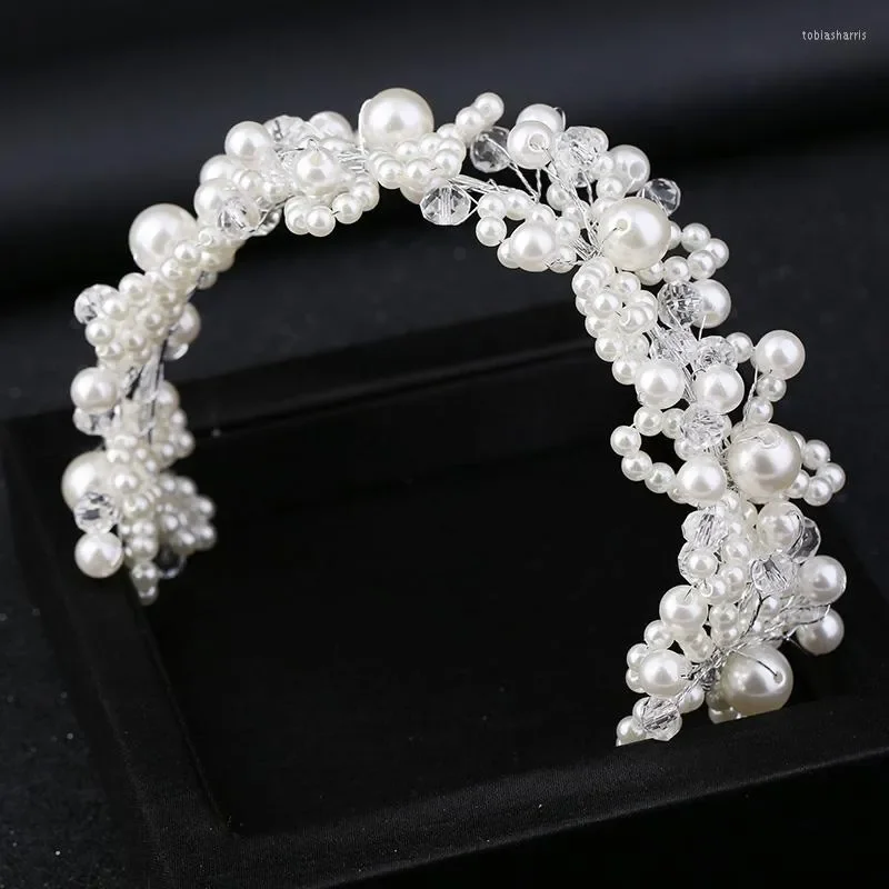 

The bride crown crown princess pearl crystal flower head scarf bride wedding jewelry woman child's hair