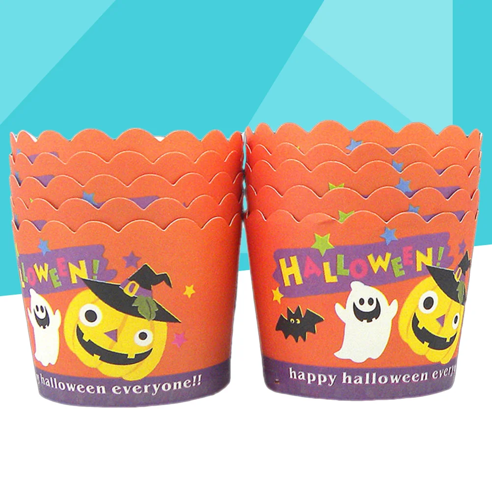 

50 Paper Cups Cupcake Muffin Cases Themed Muffin Cups Pumkin Pattern Cup for Diy