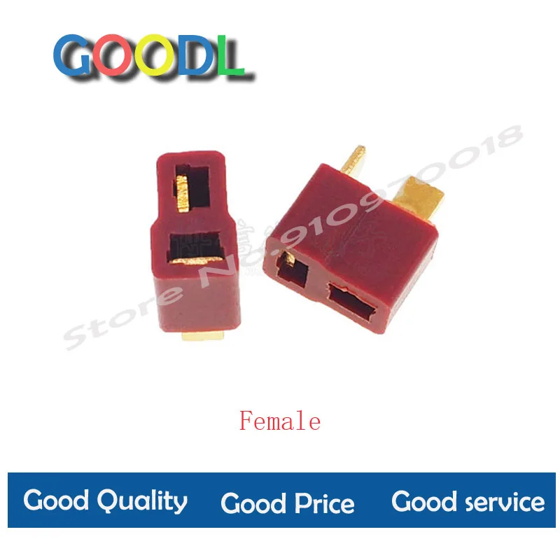 Позолоченный Т-образный стыковой разъем питания пара штекеров и гнездов