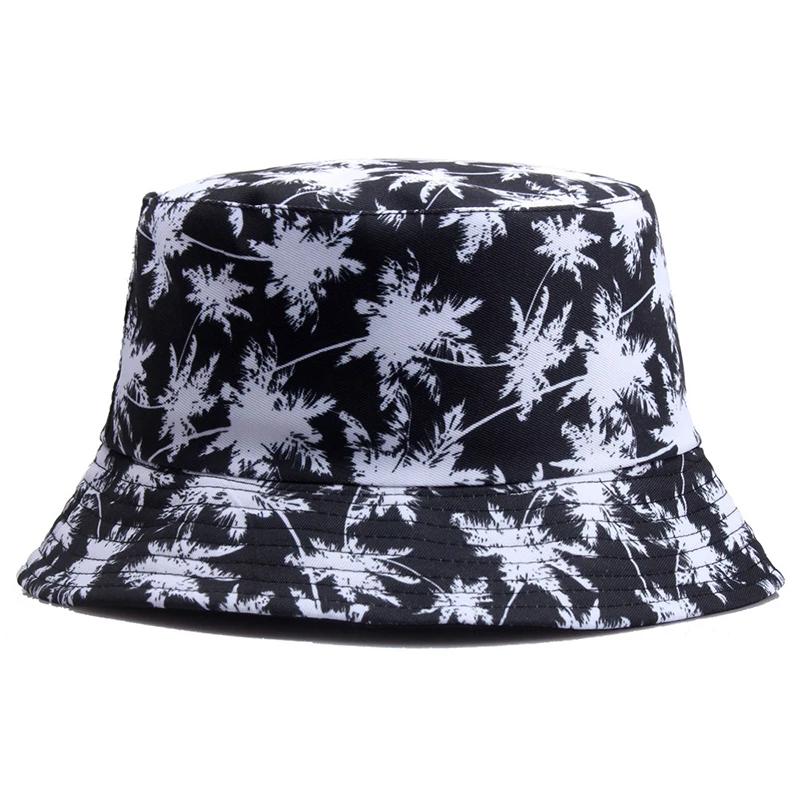 

Coconut Tree Printed Cotton Bucket Hat For Women Men Outdoor Sunscreen Bucket Cap Sun Hat Bucket Caps Fishing Hats Fisherman Hat