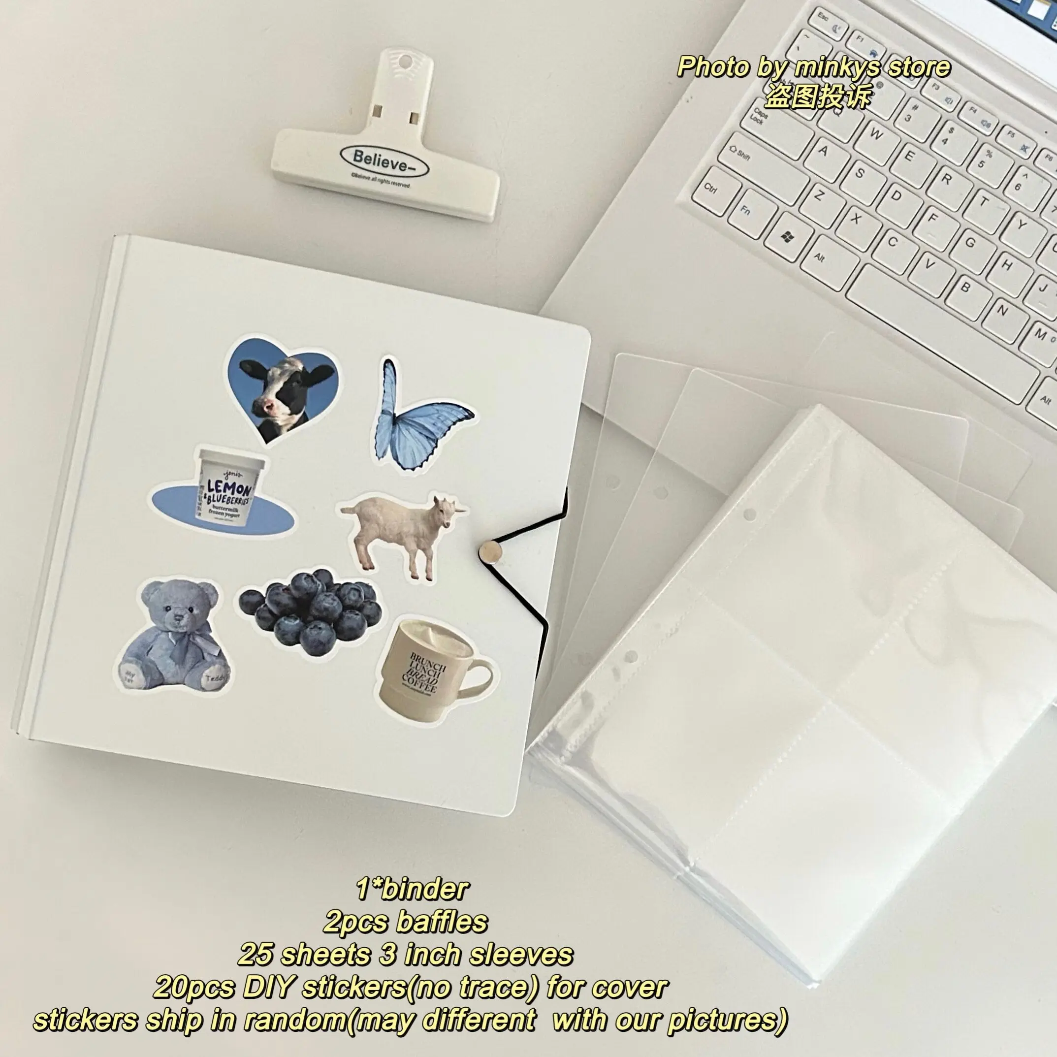 

MINKYS Kawaii D-образная папка для фотокарток