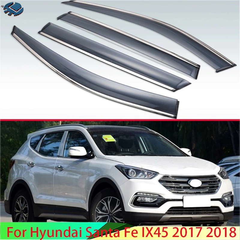 4 шт. пластиковые наружные дефлекторы для Hyundai Santa Fe IX45 2017 2018 | Автомобили и