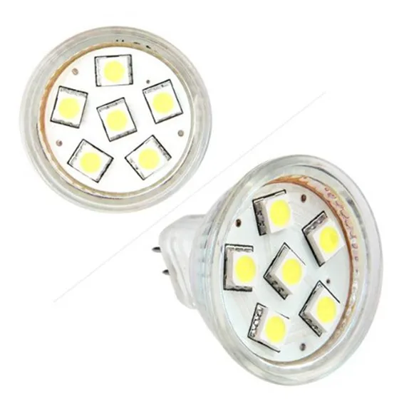 2 шт. лампы: 1 GU4 mR11 DC 12 В 6 SMD 5050 Светодиодная лампа и 7 Вт MR11 600 лм светодиодный ная