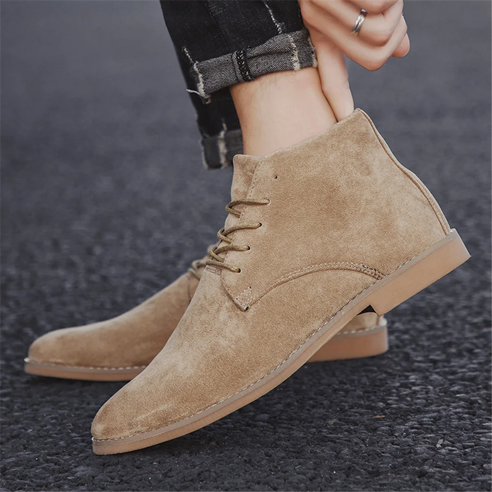 

Vintage Tooling Ankle Boots Male Suede Lace-Up Western Cowboy Military Man Tactical Boots Casual Sneakers Working Shoes for Men