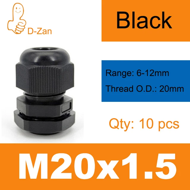 

M20 IP68 Waterproof Cable Gland M12 M16 M24 M25 Metric Joints Nylon PA Flame Retardant Wire Connector