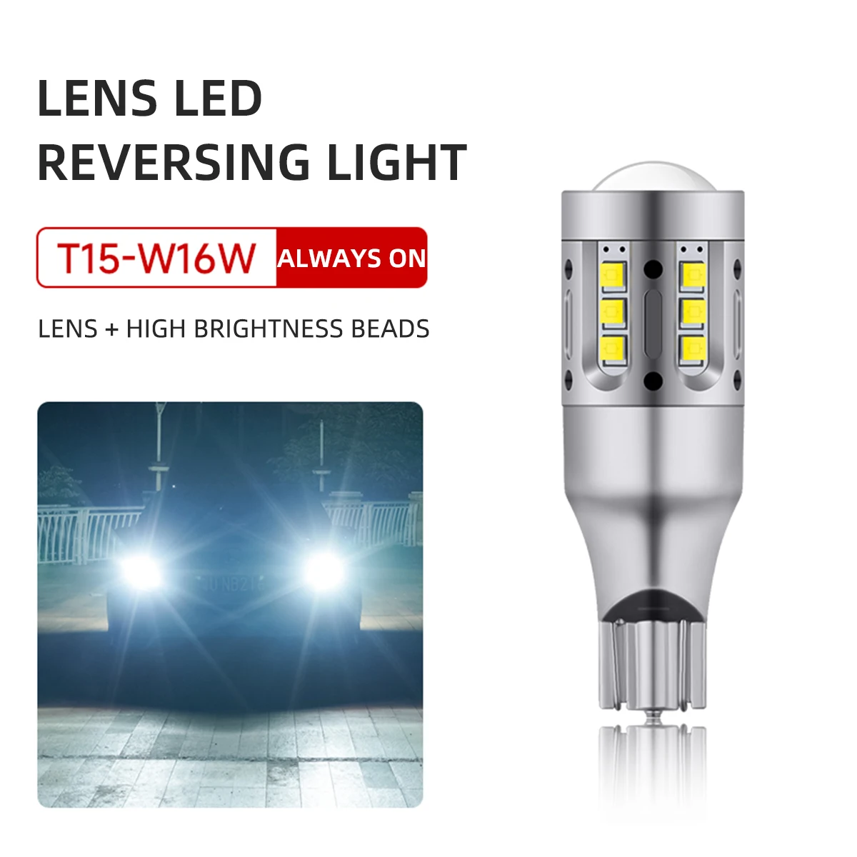 

Лампы головного света W16W T15, суперъяркие, 1 шт.