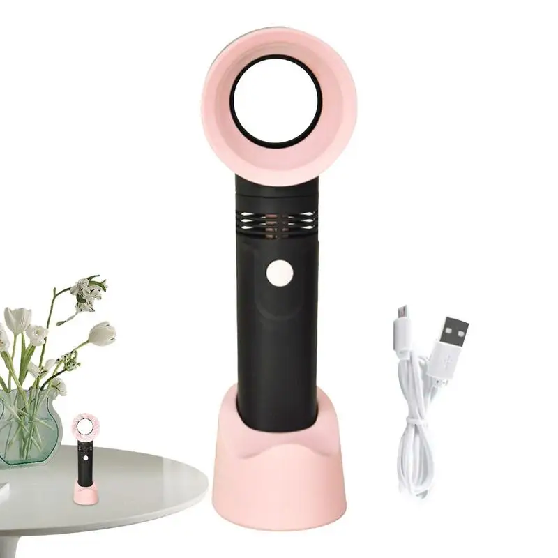 

Ручной мини-вентилятор без лопасти, персональный USB Перезаряжаемый охлаждающий вентилятор со съемной основой для путешествий, кемпинга, офисов, ресниц