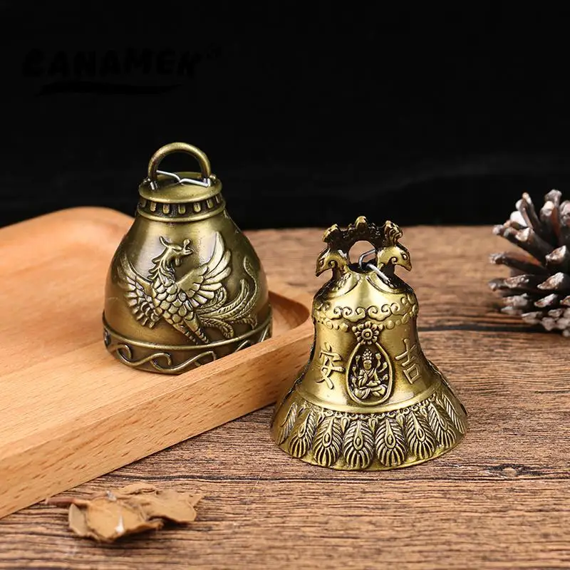 

1PC Chinese Crafts For Good Luck Lucky Blessing Feng Shui Wind Chime Buddha Statue Pattern Bell Fortune Home Car Hanging Decor