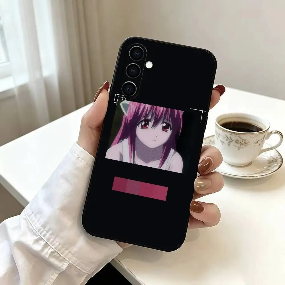 Фото Чехол для телефона Depressing Tragedy Elfen Lied-s из мягкого силикона для Samsung Galaxy A73/A72/A70/A53/A52/A51 - черный №3