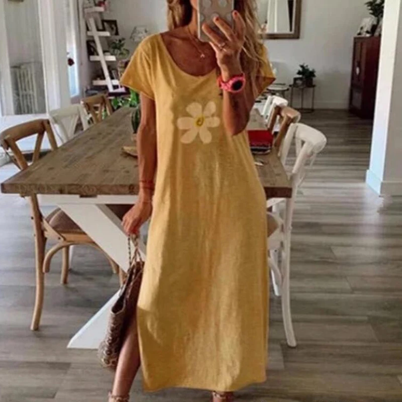 Женское летнее платье с принтом в европейском и американском стиле четыре цвета 6