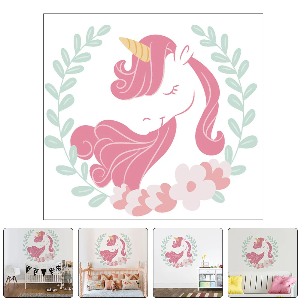 

1PC Adorable Cartoon Wall Sticker Kindergarten Pattern Wall Decal (Pink）