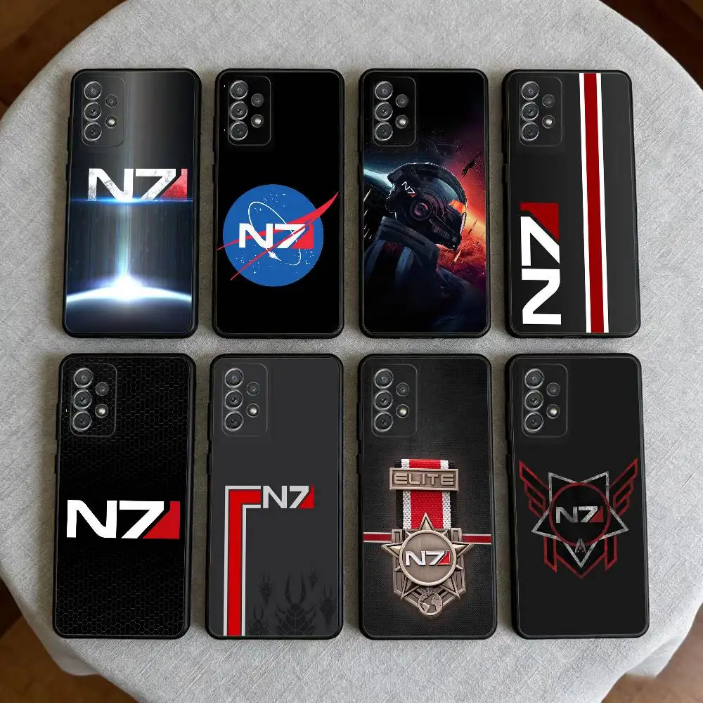 Фото Чехол для телефона Game N7 M-Mass Effect для Samsung Galaxy A73, A72, A71, A70, A53, A52, A51, мягкий силиконовый чехол черного цвета. №1
