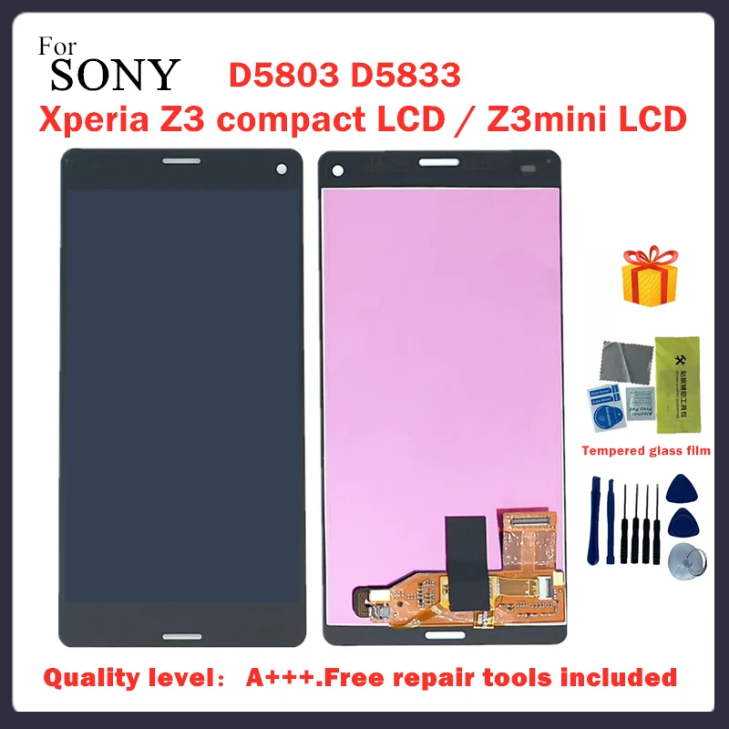 

100% Tested LCD For SONY Xperia Z3 Compact LCD Touch Screen with Frame Z3 Mini D5803 D5833 For SONY Xperia Z3 compact Display